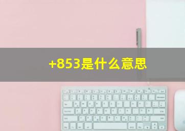 +853是什么意思