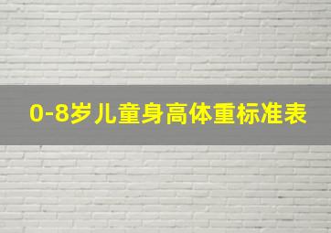 0-8岁儿童身高体重标准表