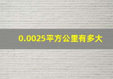 0.0025平方公里有多大