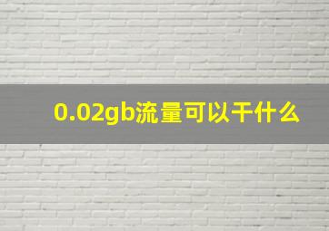 0.02gb流量可以干什么