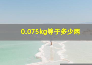 0.075kg等于多少两