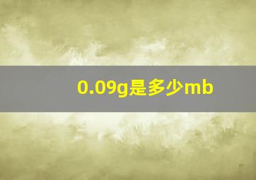 0.09g是多少mb