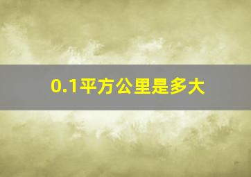 0.1平方公里是多大