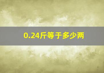 0.24斤等于多少两