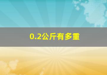 0.2公斤有多重