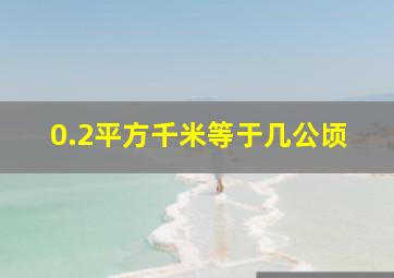 0.2平方千米等于几公顷