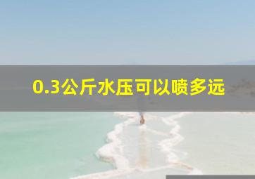 0.3公斤水压可以喷多远