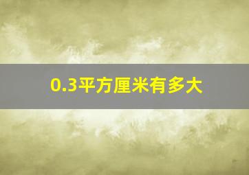 0.3平方厘米有多大