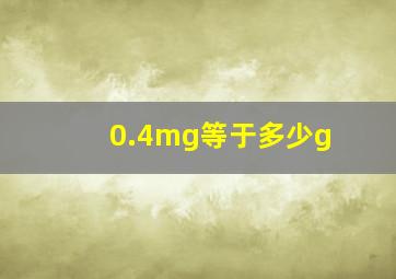 0.4mg等于多少g