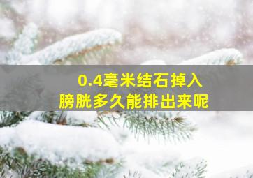 0.4毫米结石掉入膀胱多久能排出来呢