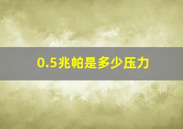 0.5兆帕是多少压力