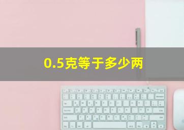 0.5克等于多少两