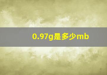 0.97g是多少mb