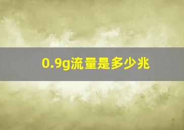 0.9g流量是多少兆