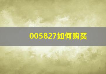 005827如何购买