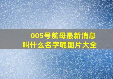 005号航母最新消息叫什么名字呢图片大全