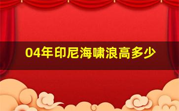 04年印尼海啸浪高多少