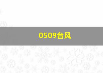 0509台风