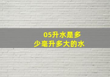 05升水是多少毫升多大的水