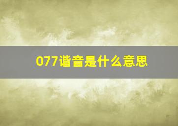 077谐音是什么意思