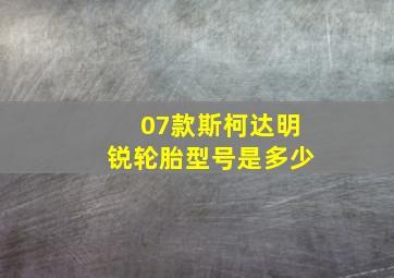 07款斯柯达明锐轮胎型号是多少