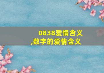 0838爱情含义,数字的爱情含义