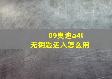 09奥迪a4l无钥匙进入怎么用