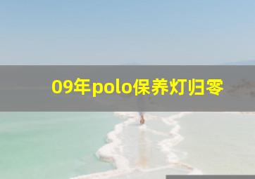 09年polo保养灯归零