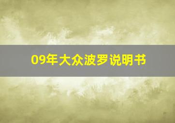 09年大众波罗说明书