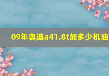 09年奥迪a41.8t加多少机油