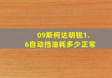 09斯柯达明锐1.6自动挡油耗多少正常