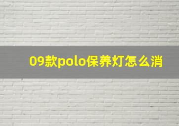 09款polo保养灯怎么消