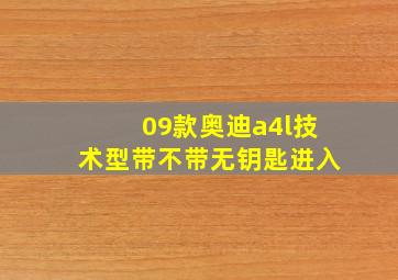 09款奥迪a4l技术型带不带无钥匙进入