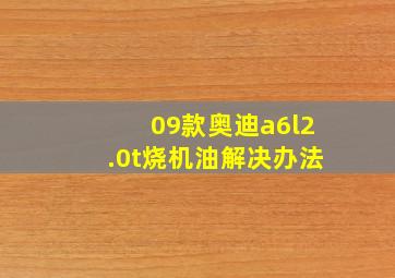 09款奥迪a6l2.0t烧机油解决办法