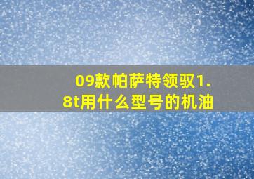 09款帕萨特领驭1.8t用什么型号的机油