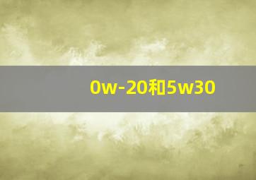 0w-20和5w30