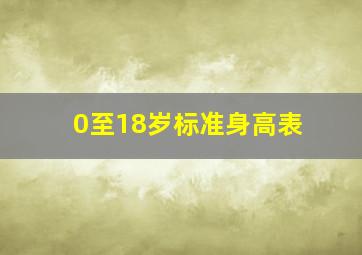 0至18岁标准身高表