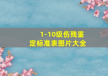 1-10级伤残鉴定标准表图片大全