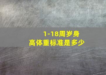 1-18周岁身高体重标准是多少