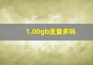 1.00gb流量多吗