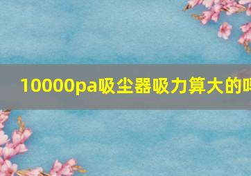 10000pa吸尘器吸力算大的吗