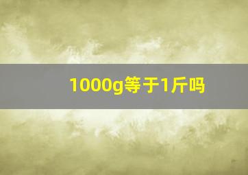 1000g等于1斤吗