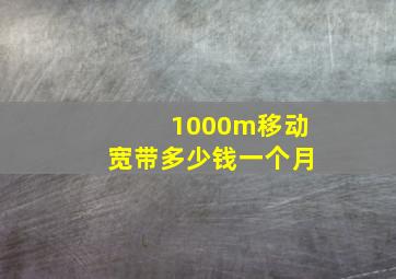 1000m移动宽带多少钱一个月