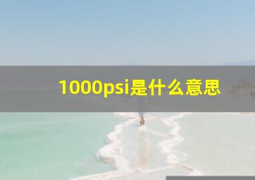 1000psi是什么意思