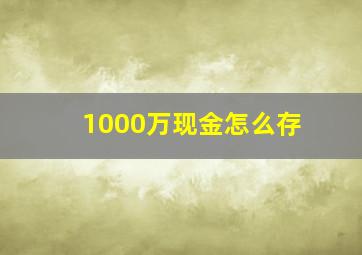 1000万现金怎么存