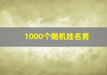 1000个随机姓名男