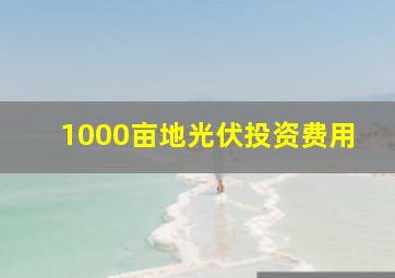 1000亩地光伏投资费用