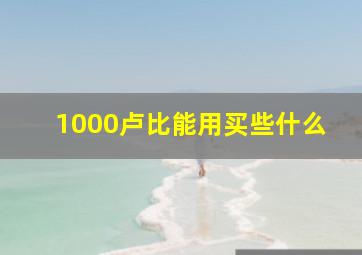 1000卢比能用买些什么