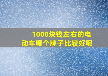 1000块钱左右的电动车哪个牌子比较好呢