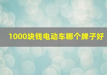 1000块钱电动车哪个牌子好